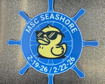 Custom Cruise Duck Ship Wheel Magnet – Personalized Cruise Line, Ship Name & Dates |   Cruise Gift | Set of 4