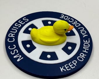 MSC Cruise Duck Chips: 3D Printed PLA Plastic Souvenir - Hide & Seek Game