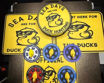 Cruise Duck Bundle – Duck Chips + Door Signs + Duck Coasters – Cruise Gift – Cruise Decor