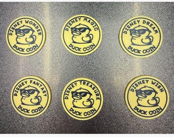 QTY 15 - Disney Cruise Line Cruising Duck Coins – for Hiding & Trading – Disney Dream, Wish, Treasure, Magic, Wonder, Fantasy