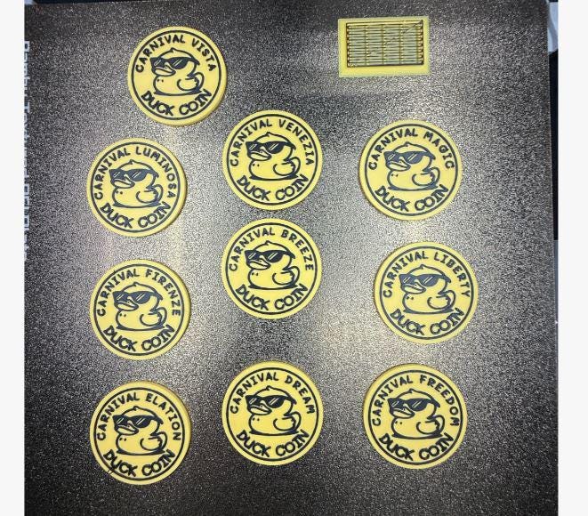 Carnival Cruise Duck Coins: Custom 3D Printed Cruising Ducks ...