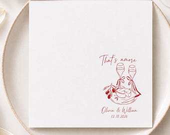 That's Amore Cocktail Napkins | Custom Wedding Shower Napkins | Engagement Party Decor