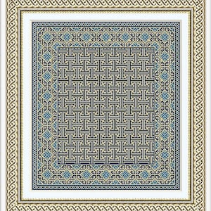 CHINESE FRET Petit Point Pattern PDF Dollhouse Miniature Rug