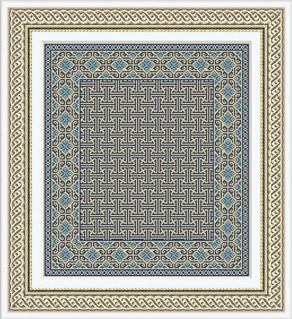 CHINESE FRET Petit Point Pattern PDF Dollhouse Miniature Rug - Etsy