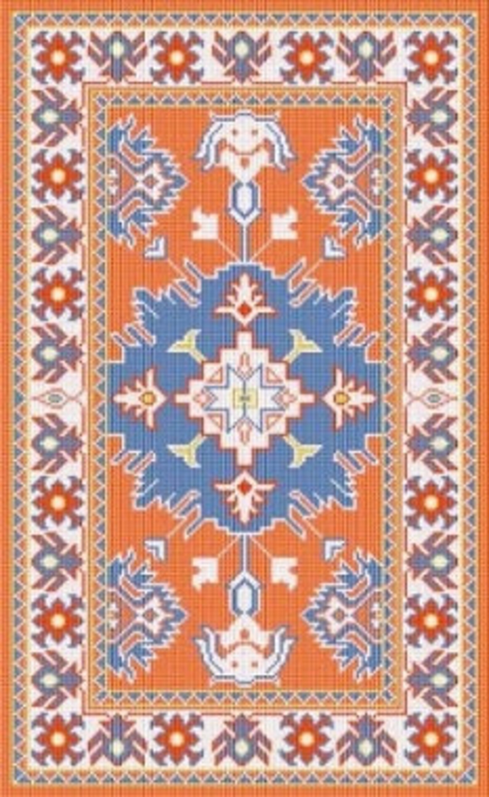 Dollhouse Miniature Needlepoint Area Rug Pattern Etsy