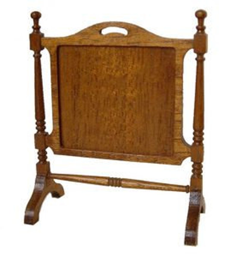 Dollhouse Miniature Brass Firescreen - 1:12 Scale Fireplace Accessory, 2.5" Tall X 3" Wide - View #11