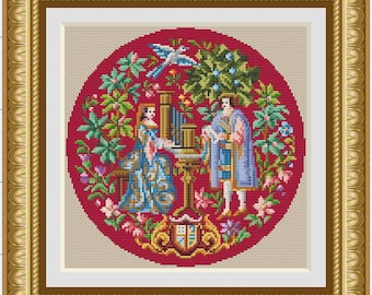 Wedding Prelude Cross Stitch Pattern PDF All Counts of Ground Fabric Needlepoint Petit Point Cross Stitch