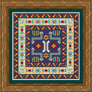 KABISTAN Cross Stitch Pattern PDF Dollhouse Miniature Rug