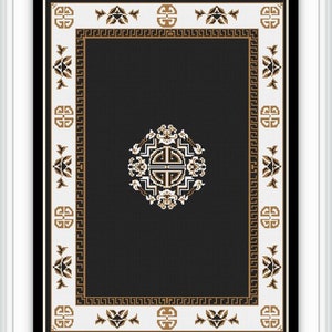 ORIENTAL Petit Point Pattern PDF Dollhouse Miniature Rug