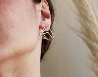 Geometric hoop earrings | Everyday earrings | Delicate silver earrings | Silver earrings | Everyday jewellery | Eco Silver jewellery