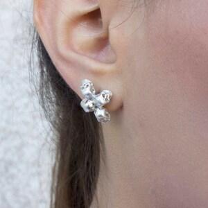 Unique Silver Skull Earrings | Silver Earrings | Avant Garde Earrings | Unusual Earrings | Gift for Her | Screw back Earrings
