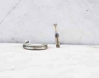 Silver hoop earrings | Textured hoops | Eco silver earrings | Sustainable fashion | Small hoop earrings