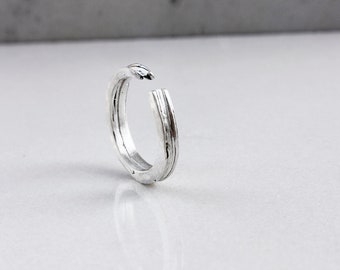 Silver Ring | Eco silver ring |  Sculptural ring | Stacking Ring | Textured Ring | Open Ring | Band Ring