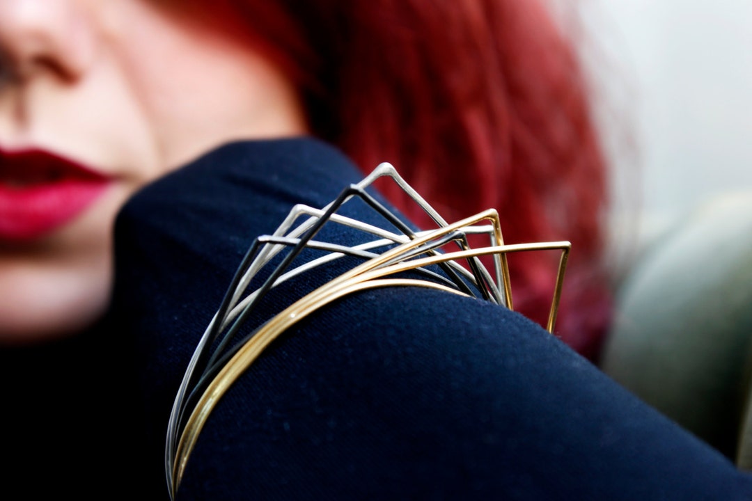 Bracelet géométrique en anglais Bracelet Triangles Bracelet dargent en