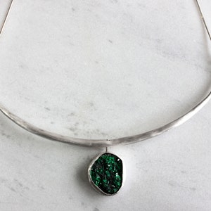 Uvarovite Garnet Necklace | Green Garnet Necklace | Green Gemstone Necklace | One of a kind | Silver Necklace | January Birthstone