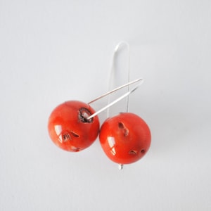 Red Coral Earrings | Sterling Silver Earrings | Gifts for her