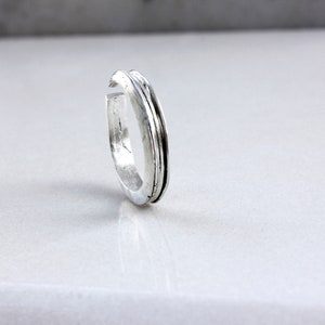 Silver Ring Eco silver ring Sculptural ring Stacking Ring Textured Ring Open Ring Band Ring image 4