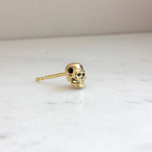 Gold Skull Stud Skull Earrings Handmade stud earrings Gold Stud Earrings Delicate Earrings 18ct Skull Earrings image 6