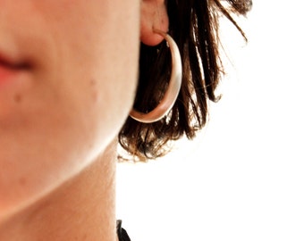 Medium Silver Hoop Earrings | Silver Hoop Earrings | Gift for Her | Unique Hoop Earrings | Lightweight Hoops | Silver Hoops