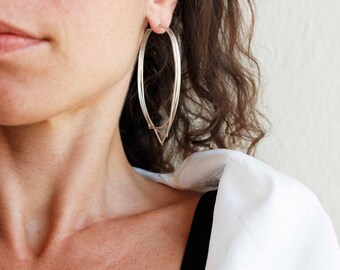 Geometric Sterling Silver Hoop Earrings | Modern Statement Jewelry