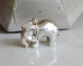 Silver Baby Elephant Necklace | Handmade Elephant | Silver Animal Necklace | New born gift