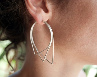 Geometric Earrings | Big Earrings | Minimalist Earrings in Sterling Silver | Gift for her