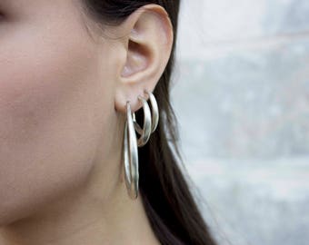 Hoop earrings | Silver Hoops | Silver jewellery | Earrings | Hoops jewellery | Silver Earrings | Silver | Handmade hoop earrings