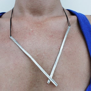 Statement Geometric Necklace | Eco Silver Necklace | Sculptural Necklace | Sterling Silver Minimalist Necklace