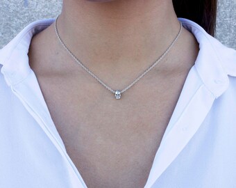 Tiny Skull Necklace | Elegant Silver Necklace | Dainty Silver Necklace | Delicate Skull Necklace