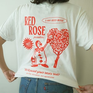 Red Rose Painters The Playing Cards Wonderland Disney Inspired Oversized Unisex Shirt