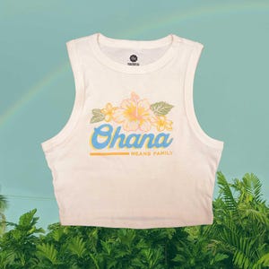 Ohana Means Family Hibiscus Flower Tank Top