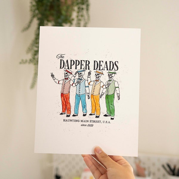 Main Street The Dapper Deads Skeleton Quartet 8x10 Art Print