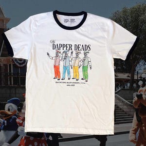 The Dapper Deads Halloween Skeleton Quartet Ringer Tee Unisex