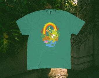 Rainbow Connexion Hellgrün entspanntes Unisex Shirt