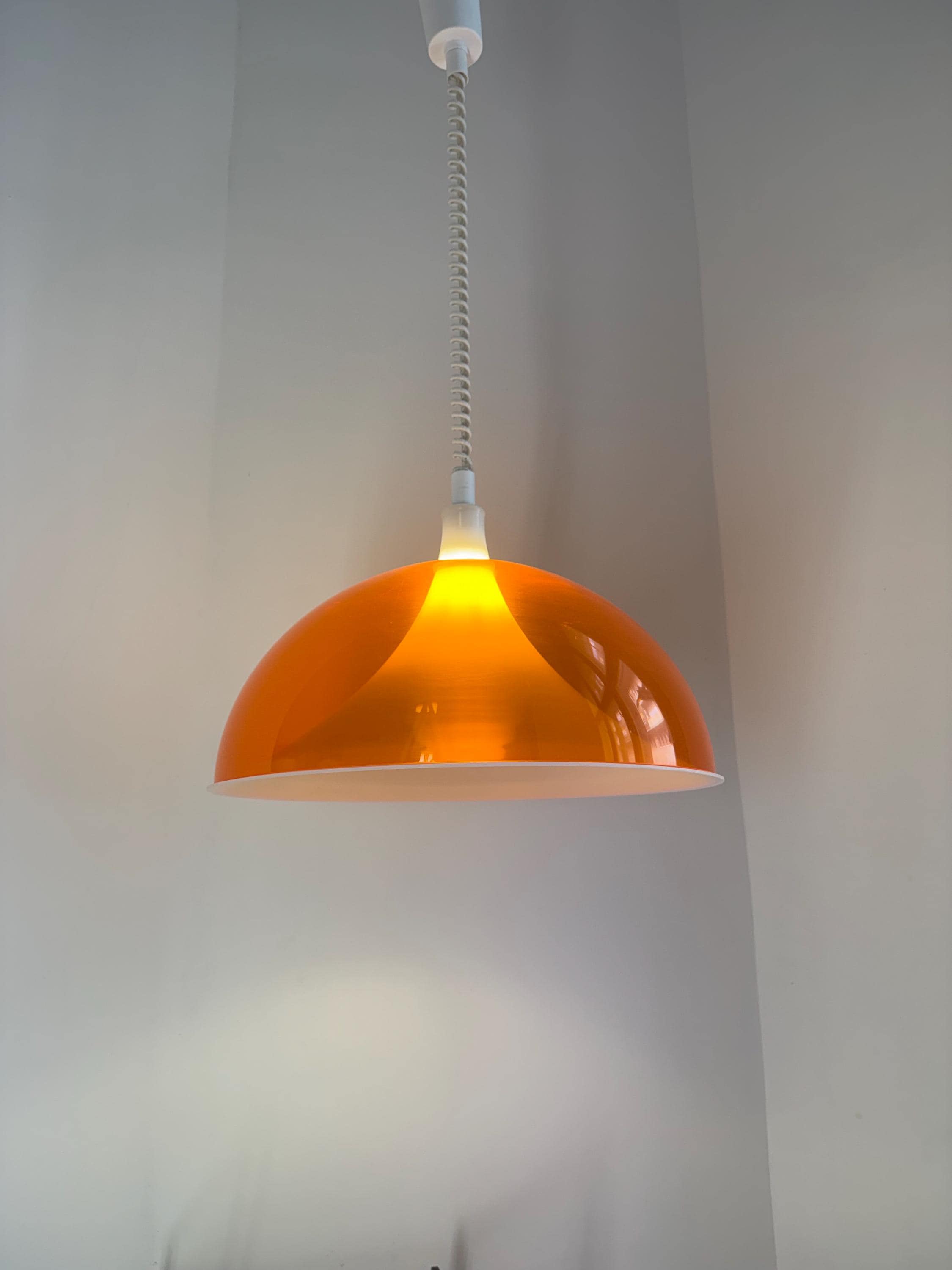 70s hanging lamp orange - Etsy 日本