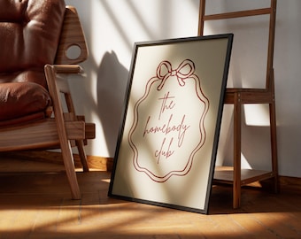 Impresión de The Homebody Club / Descarga instantánea / Impresión de arte digital / Decoración de dormitorio de Lovergirl / Arte de pared imprimible / Soft Girl Era