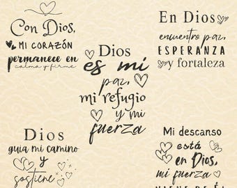 Spanish Christian Quote SVG PNG, Religious Design (Digital Download)