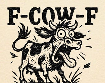 Funny Screaming Cow SVG, Farm Animal, Sarcastic Bull (Digital Download)