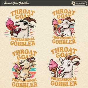 Retro Throat Goat Meme PNG SVG: Sarcastic Adult Humor Graphic (Digital Download