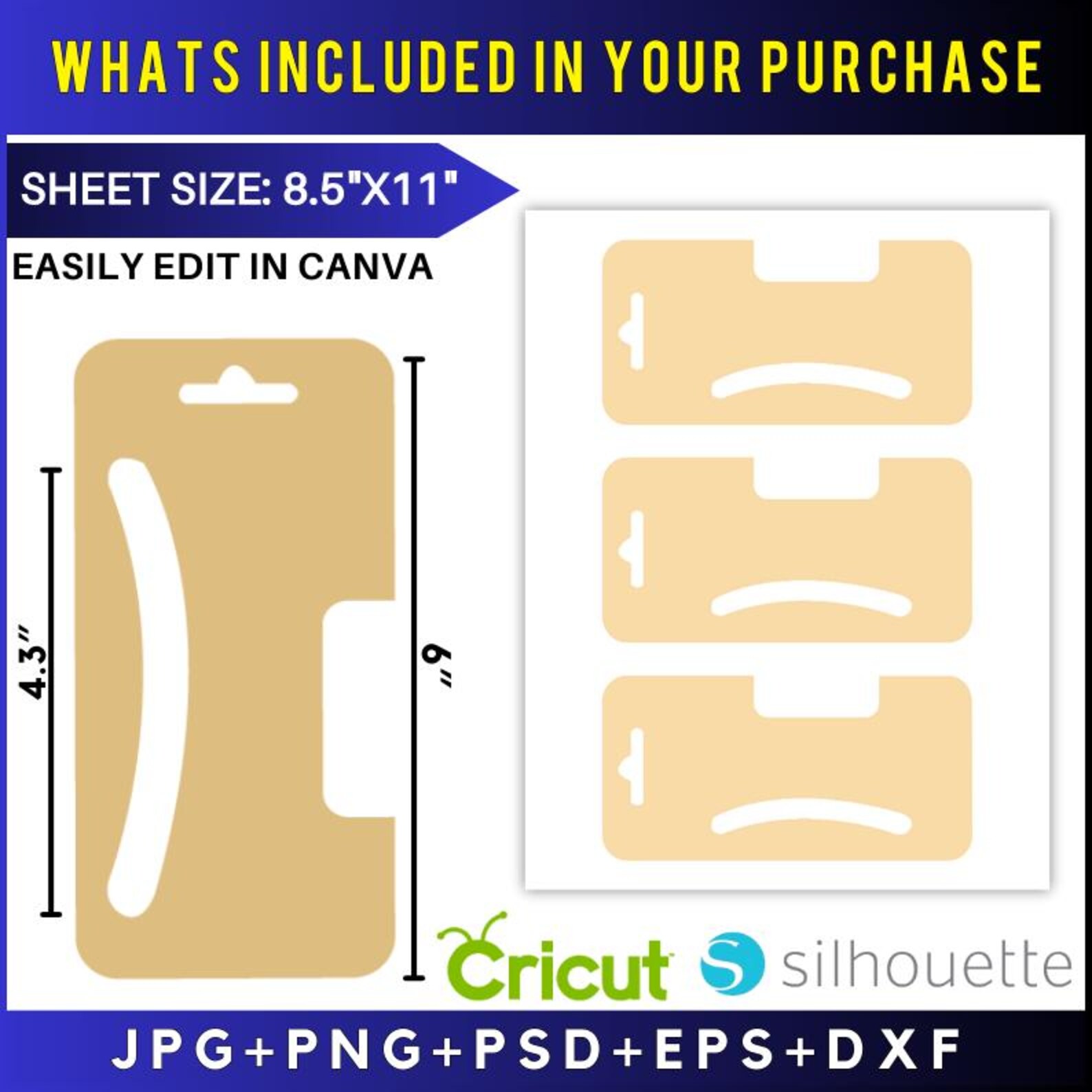 Hair Clip Display Card Template: DIY Personalized SVG (digital Download ...