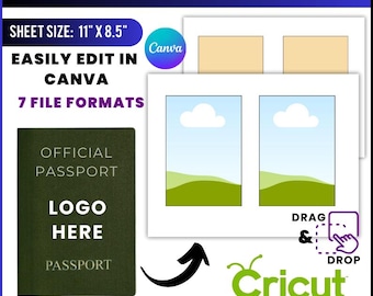 Editable US Passport Cover Template: Canva Drag & Drop (Digital Download)