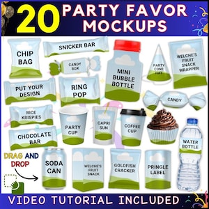 Party Favor Mockup Bundle: Canva Templates (Digital Download