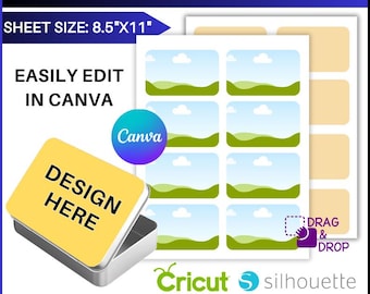 Edytowalny szablon etykiety na puszki: SVG, DXF, Canva, do druku