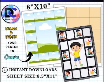 Plantilla de sublimación de manta, plantilla de manta de 20 x 25 cm, plantilla de sublimación de almohada, plantilla de manta, marcos de fotos de Canva, arrastrar y soltar, SVG