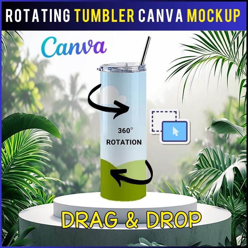 20oz Rotating Tumbler Canva Mockup, Spinning Tumbler Mockup Canva Mockup, Tumbler Template, Tumbler Animation, Skinny Sublimation Tumbler
rotating tumbler, tumbler, canva mockup, 360 rotating tumbler, canva editable, Background Mockup, chip bag, drag and drop, mockups, canva mockups, party favor template, tumbler mock ups
20oz Rotating Tumbler Mockup: Canva Template, Skinny Sublimation Design  Spinning Tumbler Mockup Canva Mockup, Tumbler Template, Tumbler SVG
