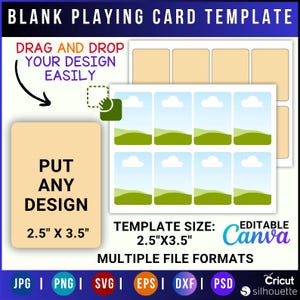 Editable Playing Card Template: Poker Card Design, Canva & SVG (Digital Download)