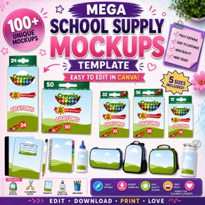 School supply template, Crayon box, Editable crayon box mockup for Canva
Drag and drop glue bottle frame template
Colored pencil school supply Canva frame
Elmer’s style glue stick mockup template
Printable school supply lunchbox design
Scissors frame template for digital products
Ruler school supply Canva mockup
Eraser frame editable template
School supply templates, drag n drop photo or design, Crayon box, Color pencils, Elmers glue, Personalized school supplies, printable"