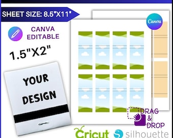 Editable Matchbook Template: DIY Label Design, Canva & Word (Digital Download)