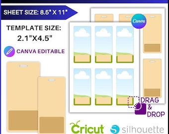2.1x4.5" Badge Holder Insert Template: Canva, SVG, PDF (Digital Download)