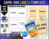 Caprisun Labels, Caprisun Juice Label Template, CapriSun Template, Blank Capri Sun Template, Capri Labels, Custom Capri Sun, Editable Canva